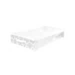 Home Basics Arabesque Non-Woven Under the Bed Storage Bag with See-through Front Panel, White