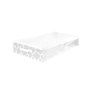 Home Basics Arabesque Non-Woven Under the Bed Storage Bag with See-through Front Panel, White