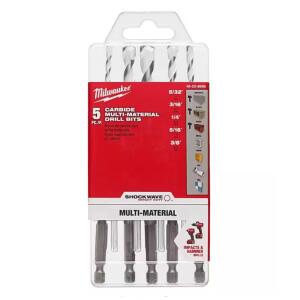 Milwaukee SHOCKWAVE Carbide Multi-Material Drill Bits Set (5-Pack)