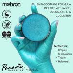 Mehron Makeup Paradise AQ (40 g, Metallic Blue): Water-activated face and body paint for stage, screen, special FX, beauty, cosplay, and Halloween.