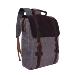 Vintage Canvas Leather Backpack Bag Grey/Brown