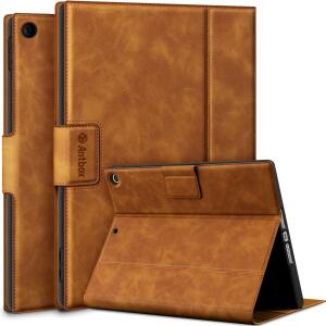 Antbox 10.2 Inch Case for iPad 9th/8th/7th Gen with Pencil Holder Auto Sleep/Wake Function PU Leather Smart Cover (Brown)