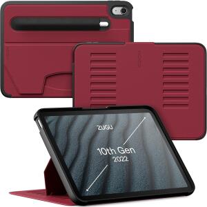 ZUGU CASE for iPad 10th Generation 10.9 Inch (2022) Slim Protective Case Magnetic Stand & Sleep/Wake Cover Model A2696, A2757, A2777 (Scarlet Red)