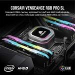 CORSAIR VENGEANCE RGB PRO SL DDR4 RAM 32GB 2x16GB Desktop Computer Memory - Black