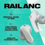 Skullcandy Rail ANC In-Ear Noise cancelling Wireless Earbuds - Bone