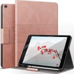 Auaua Case for iPad 9th/8th/7th Generation 10.2 inch with Pencil Holder, Vegan Leather, Auto Sleep/Wake Smart Cover (Pink)