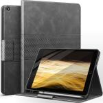 Auaua Case for iPad 9th/8th/7th Generation 10.2 inch with Pencil Holder, Vegan Leather, Auto Sleep/Wake Smart Cover (Gray)