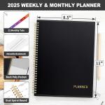 SUNEE 2025 Weekly & Monthly Planner - Black