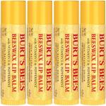 Burt's Bees Lip Balm Stocking Stuffers, Natural Origin Lip Care (4-Pack), Moisturizing Lip Care Christmas Gifts, Original Beeswax with Vitamin E & Peppermint Oil