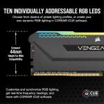 CORSAIR VENGEANCE RGB PRO SL DDR4 RAM 32GB 2x16GB Desktop Computer Memory - Black