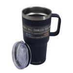 GRAPHYTE Double Wall Vacuum Insulated Stainless Steel Mugs with Handle and Slider Lid (20oz) Navy