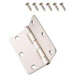 Everbilt 3-1/2 in. x 1/4 in. Radius Squeak-Free Door Hinge (3-Pack) Satin Nickel