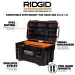 RIDGID Pro Gear System Gen 2.0 Stackable Durable 22 in. Modular Tool Box Storage With Heavy Duty Latches and Handles (254067)