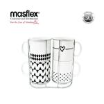 Masflex 4 Piece Aztex Newbone Mugs with Rack 350ml