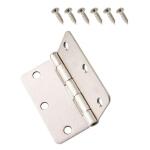 Everbilt 3-1/2 in. x 1/4 in. Radius Squeak-Free Door Hinge (3-Pack) Satin Nickel