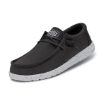 Hey Dude Unisex Wally Slub Canvas Slip-On Casual Dark Grey Size 10