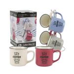 Simply Home Collection Coffee Mug Set 4 Pc 11 oz Assorted With Stand