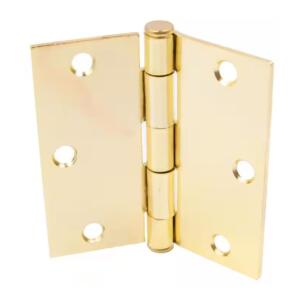 Everbilt 3-1/2 in. Square Radius Squeak-Free Door Hinge Bright Brass