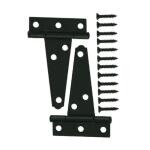 Everbilt 3 in. x 3 in. Gate Tee Surface Mount Hinge (2-Pack) Black