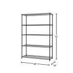 TRINITYBlack Anthracite 5-Tier Steel Wire Shelving Unit (48 in. W x 72 in. H x 18 in. D) (HTBFPBA-0950)