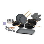 Beautiful 22 Piece Cookware Set, Black Sesame by Drew Barrymore