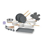 Beautiful 22 Piece Cookware Set, White Icing by Drew Barrymore