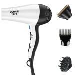 White - Conair Style & Shine Thermal Tourmaline & Ceramic Hair Dryer, Ionic, 1875 Watts