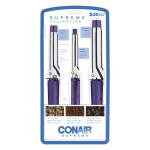 Purple, 3 Piece, Conair Supreme Triple 0.5", 0.75", 1" Ceramic Spring Curling Iron