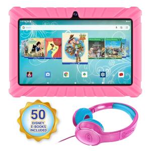 Contixo V8-2 7" Kids Tablet Bundle: Includes 32GB Storage, 50+ Disney eBooks, Headphones, and a Kid-Proof Case - Pink