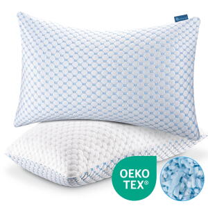 Famistar Queen Memory Foam Pillows 20" x 30" (Set of 2), Cooling, Reversible 