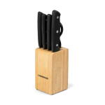 6-Piece Farberware Classic Stainless Steel Tripe-Riveted Knife Set with Black Handle