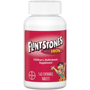 160 Count Flintstones Chewable Kids Vitamins with Iron, Multivitamin for Kids