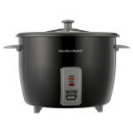  Black - Hamilton Beach Rice Cooker and Food Steamer, 30 Cups Cooked (15 Uncooked), Steam Basket