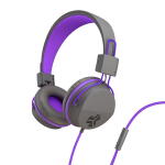 JLab JBuddies Studio Foldable Headphones - On-Ear & Over-Ear, Graphite/Purple for Kids