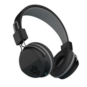 JLab Neon On Ear Bluetooth Headphones, Black, with Folding and Universal Mic