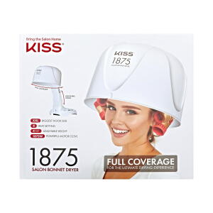 White - KISS 1875W Salon Bonnet Portable Hair Dryer with Adjustable Height & 4 Heat Settings