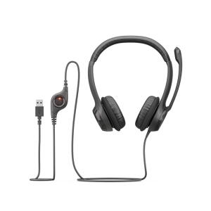 Logitech H390 Wired USB Headset, Stereo Headphones with Noise-Cancelling Microphone