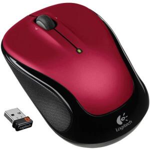 Red - Logitech M325 Wireless Ambidextrous Optical USB Mouse