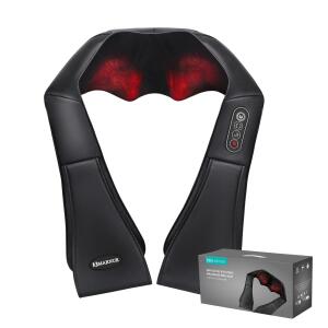 Black MARNUR 3D Deep Tissue Shiatsu Neck and Shoulder Massager with Heat