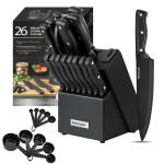 26 Pcs McCook Dishwasher Safe Black Knife Sets MC701