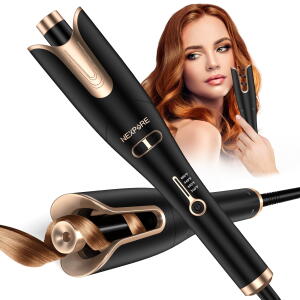 Gold - NEXPURE Curling Iron, Professional Automatic Hair Curler with 1-inch Large Rotating Barrel