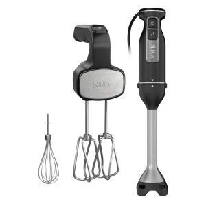 Ninja Foodi Power Mixer System, Black Hand Blender and Hand Mixer Combo with Whisk & Beaters