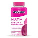 One A Day MULTI+ Gummy Multivitamin, 120 Count Hair, Skin & Nails Support