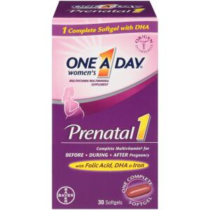 One A Day Women's Prenatal 1 Multivitamin, Supplement for Before, During, and Post Pregnancy, 30 Count