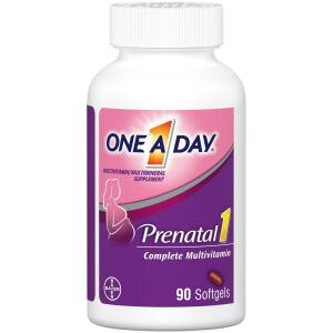 90 Count One A Day Prenatal Softgel Multivitamin for Women with DHA, Iron, and Folic Acid