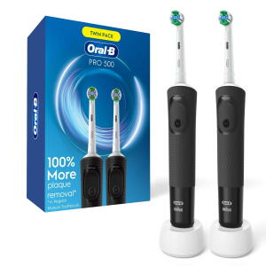 Black - Oral-B Pro 500 Electric Toothbrush with (1) Brush Head, for Adults and Children 3+