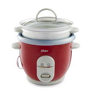 Red - Oster 6-Cup Rice Cooker and Steamer