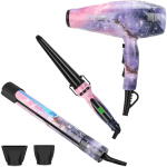 PARWIN PRO BEAUTY Titanium Hair Dryer Straightener Cone Curling Iron Combo