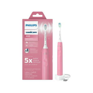 Deep Pink - Philips Sonicare HX3681/26 4100 Power Toothbrush, Rechargeable Electric Toothbrush with Pressure Sensor