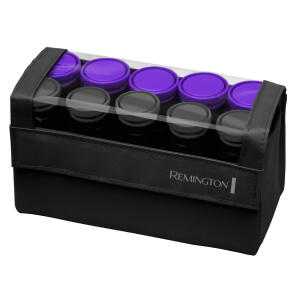 Black - Remington Travel Size Professional 1.25" Compact Ceramic Hot Hair Rollers, 10 Piece Set